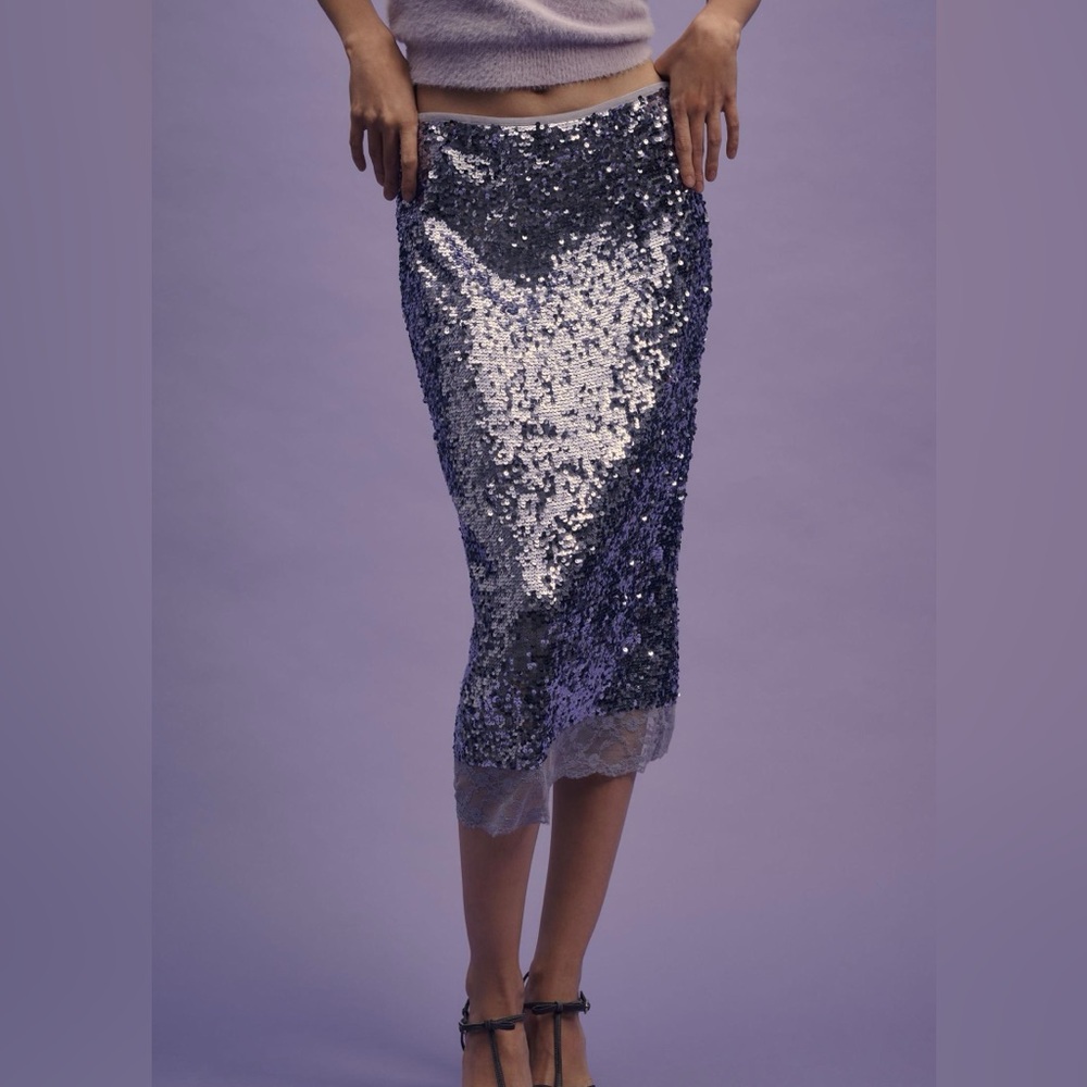 Anthropologie Sequin midi  Skirt